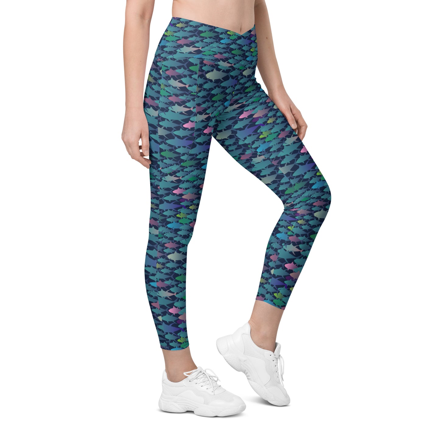 Technicolor Tuna Dark Crossover leggings with pockets