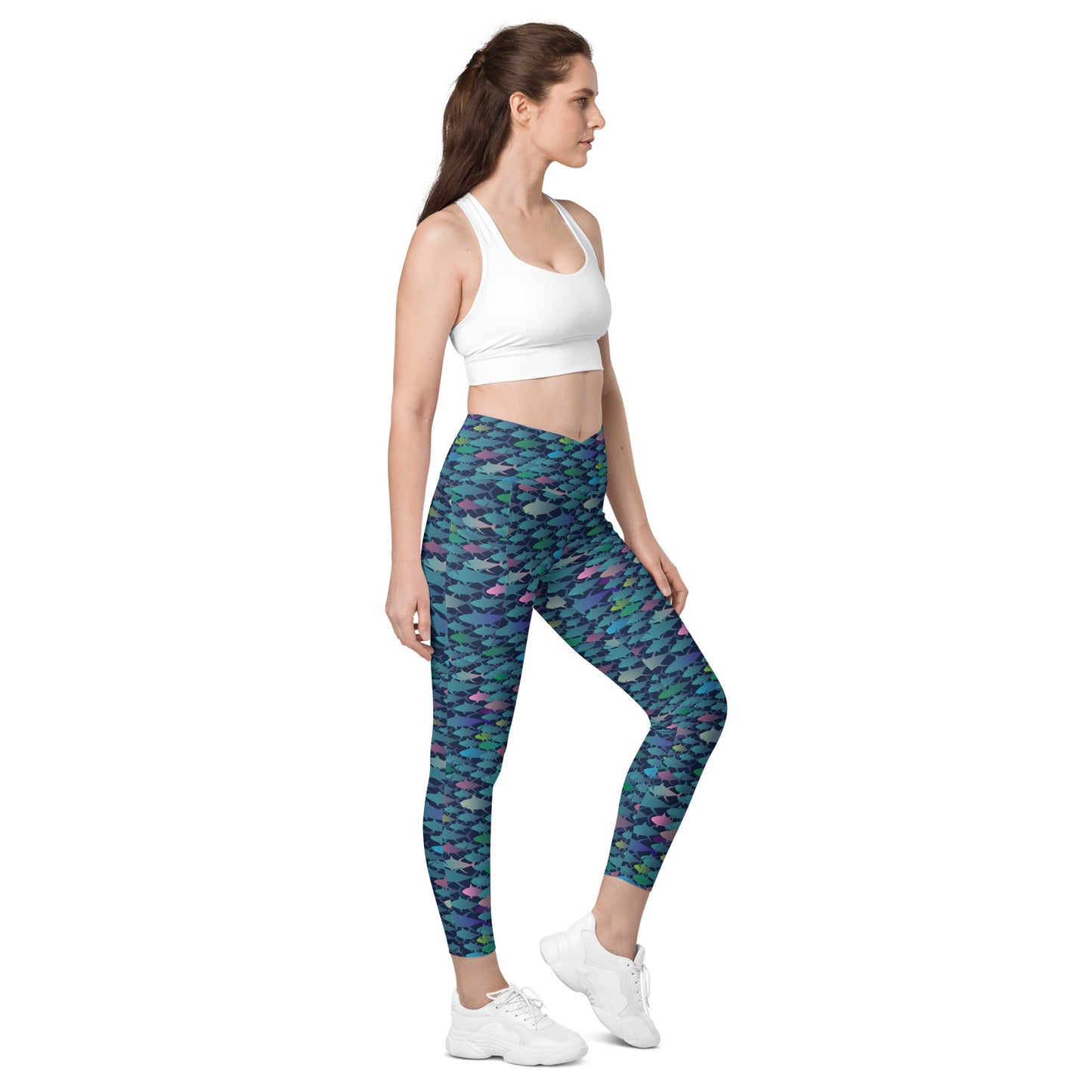 Technicolor Tuna Dark Crossover leggings with pockets