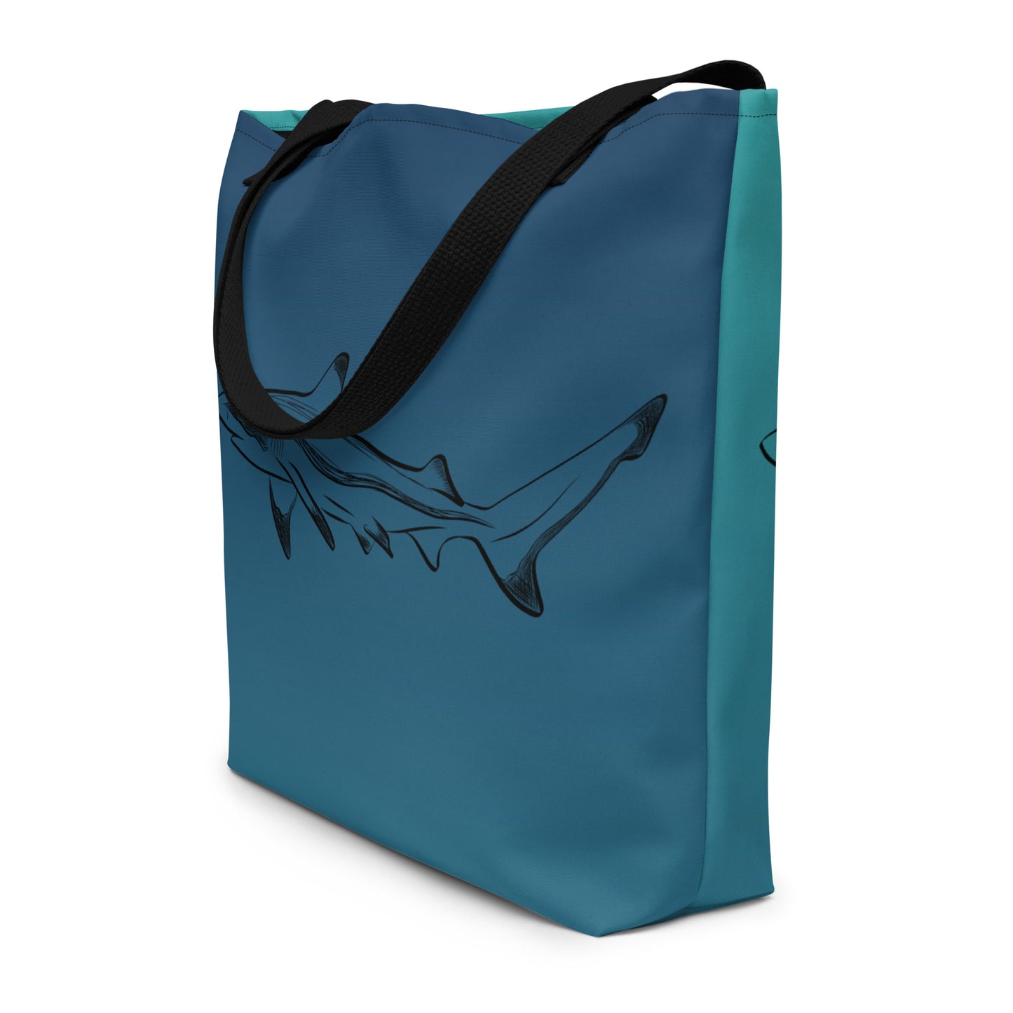 Tippy Shark All-Over Print Large Tote Bag