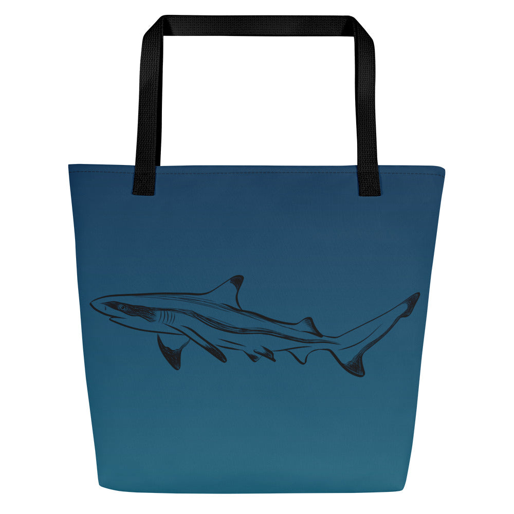 Tippy Shark All-Over Print Large Tote Bag