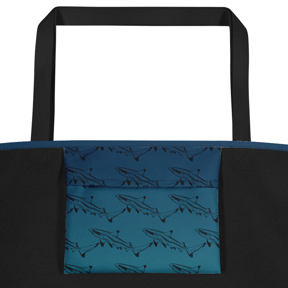 Tippy Shark All-Over Print Large Tote Bag