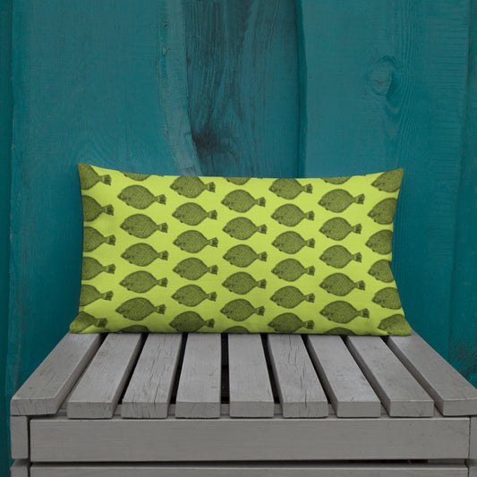 Lime Dia De Los Flounder Premium Pillow