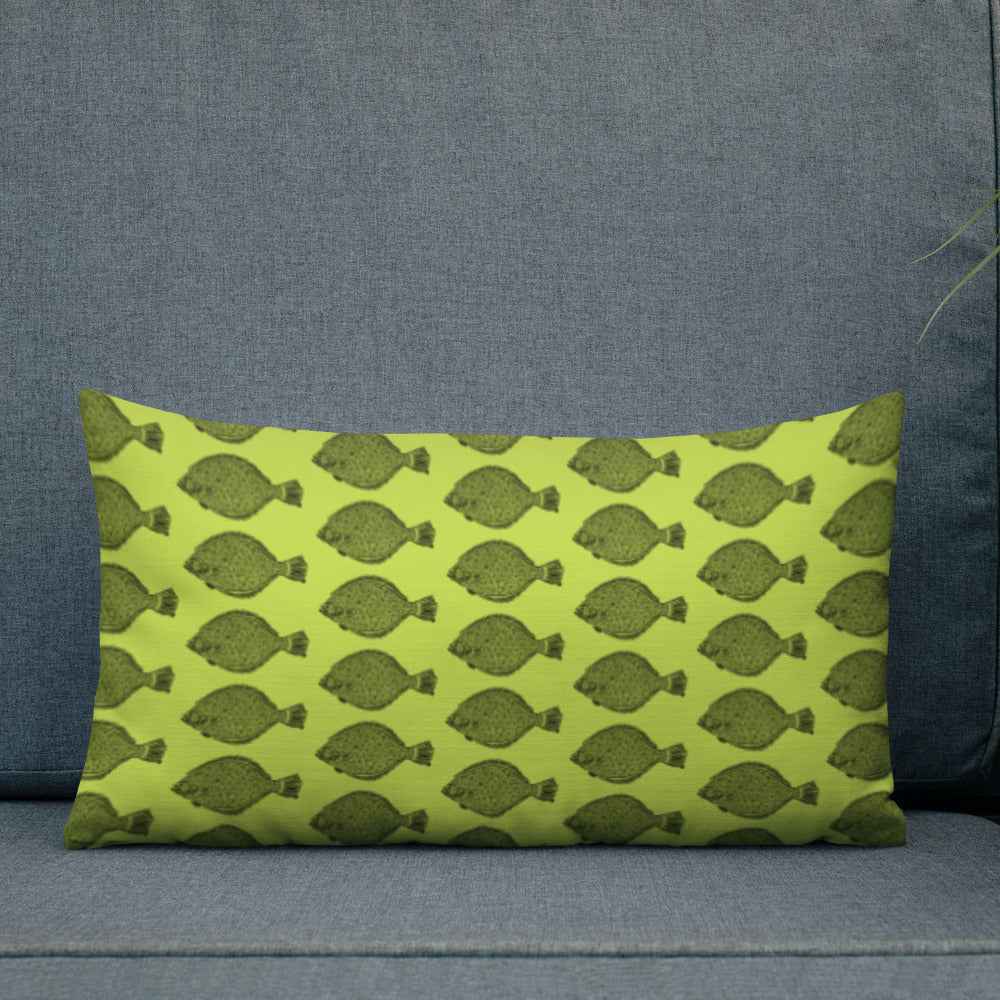 Lime Dia De Los Flounder Premium Pillow