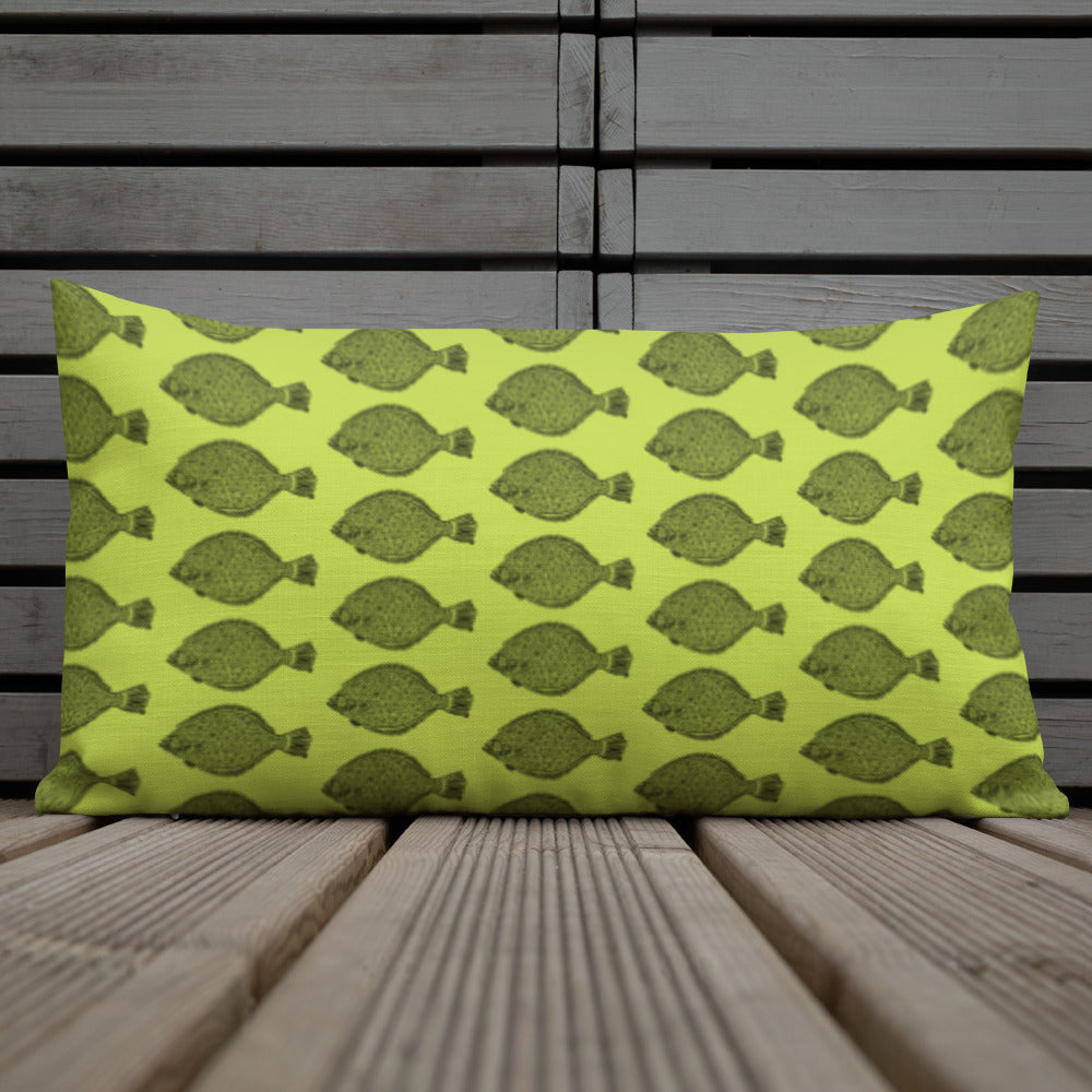 Lime Dia De Los Flounder Premium Pillow