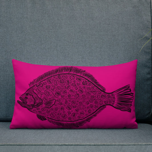 Hot Pink Dia de los Flounder Premium Pillow