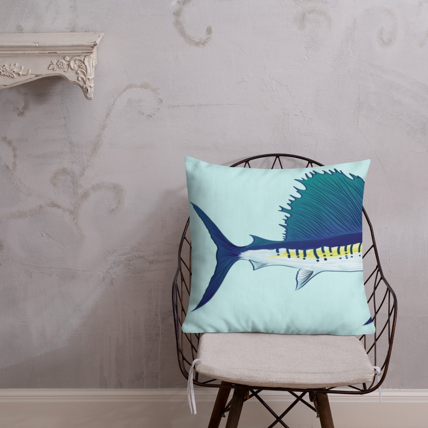 Sailfish Watercolor Premium Pillow