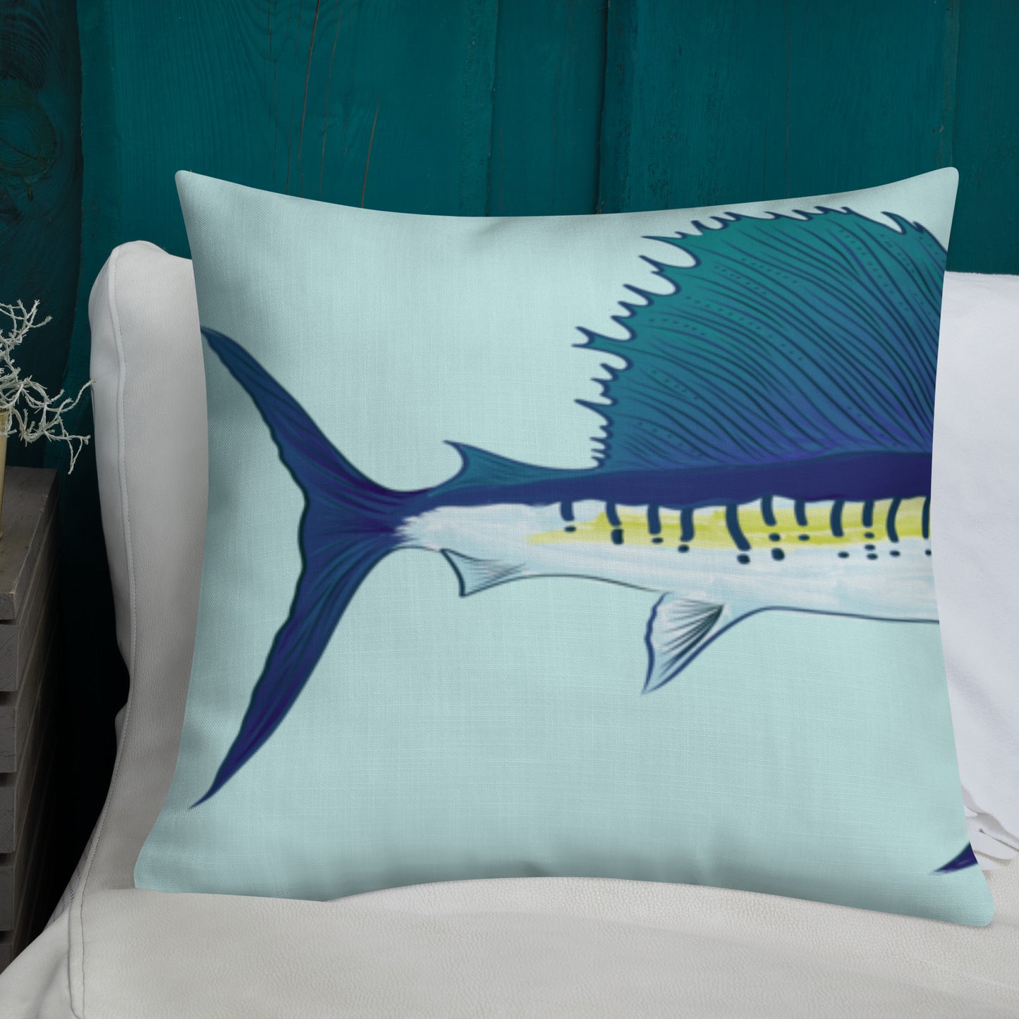 Sailfish Watercolor Premium Pillow