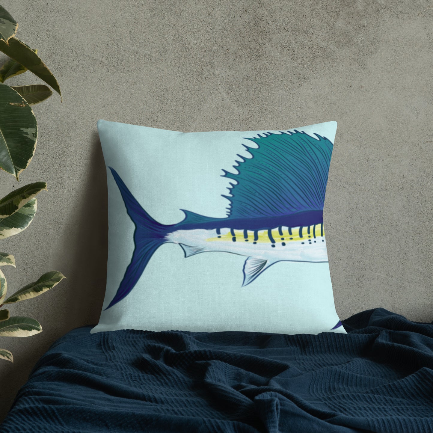 Sailfish Watercolor Premium Pillow