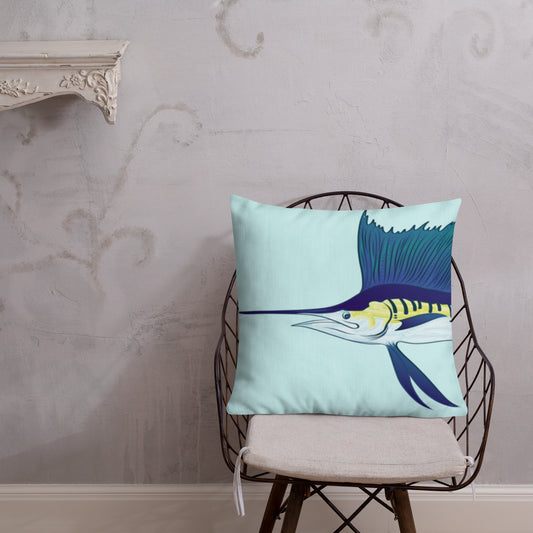 Sailfish Watercolor Premium Pillow