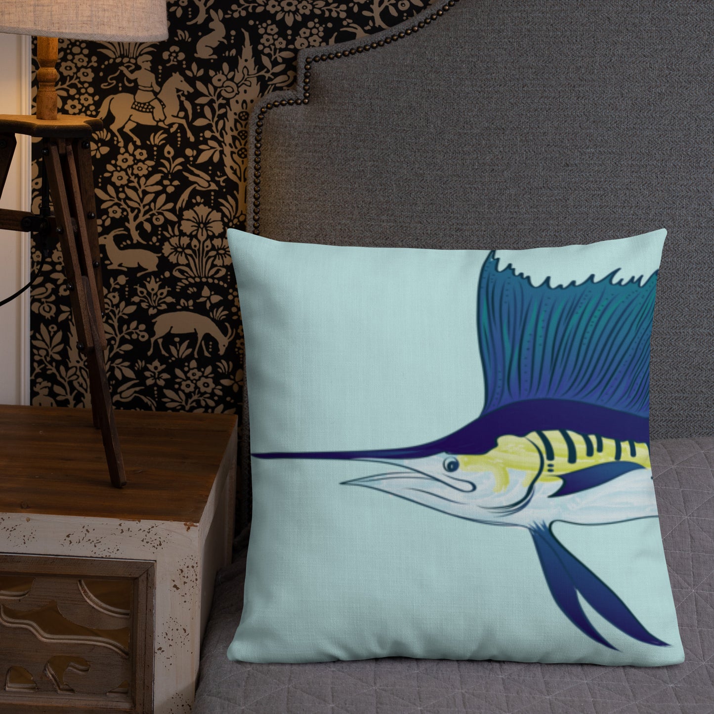 Sailfish Watercolor Premium Pillow