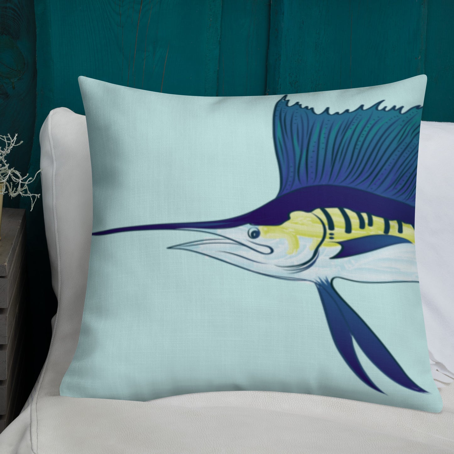 Sailfish Watercolor Premium Pillow