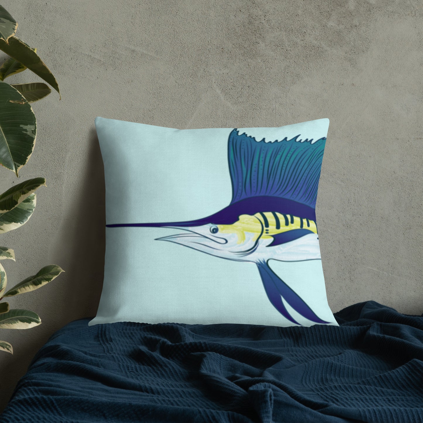 Sailfish Watercolor Premium Pillow