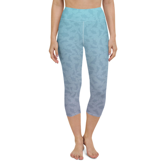 Marlin Tuna Scatter blue purple ombré Yoga Capri Leggings