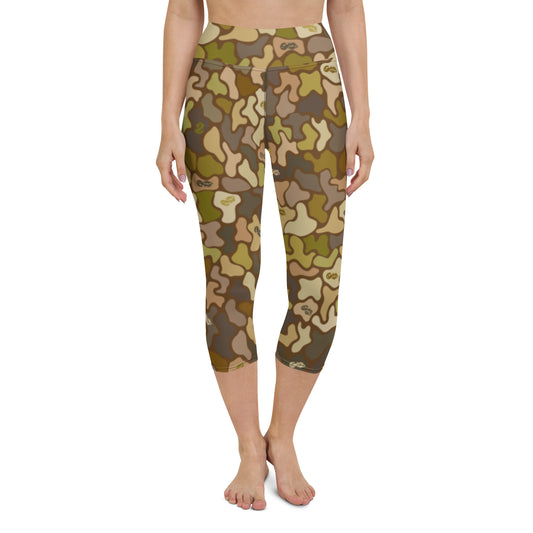 Siren Duck camo dark brown Yoga Capri Leggings