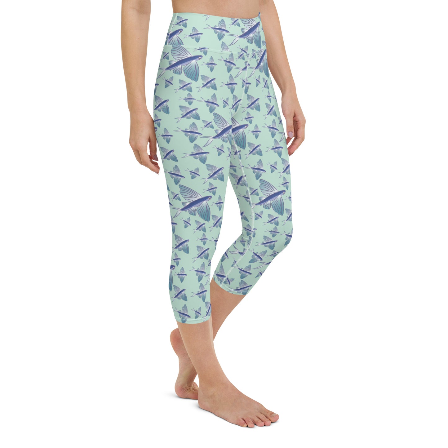 Watercolor Flyers Yoga Capri Leggings