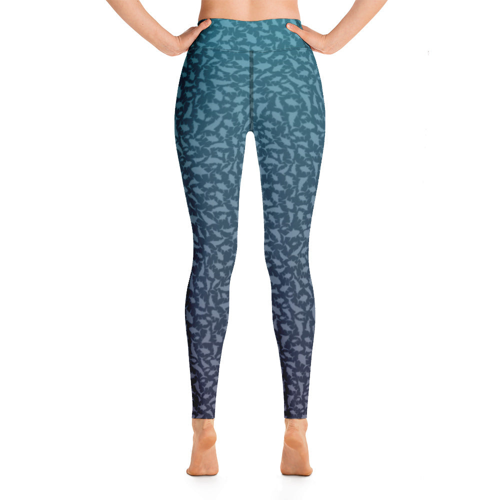 Marlin Tuna Scatter Blue Ombré Yoga Leggings