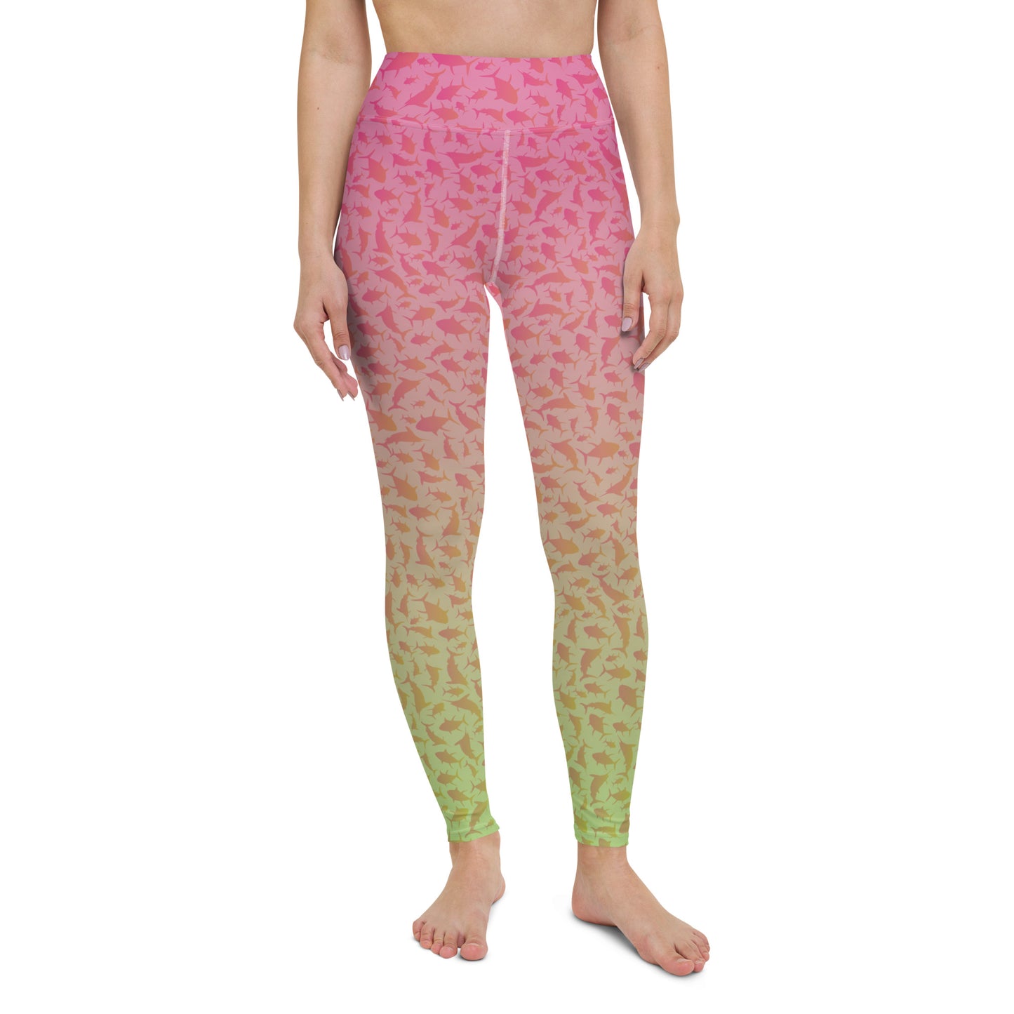 Marlin Tuna Scatter Pink Lime Ombré Yoga Leggings