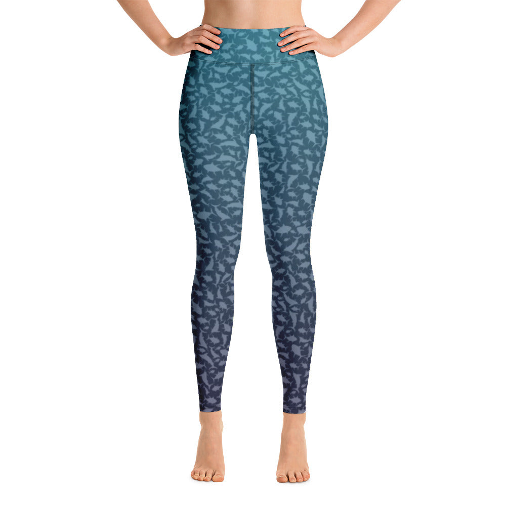 Marlin Tuna Scatter Blue Ombré Yoga Leggings