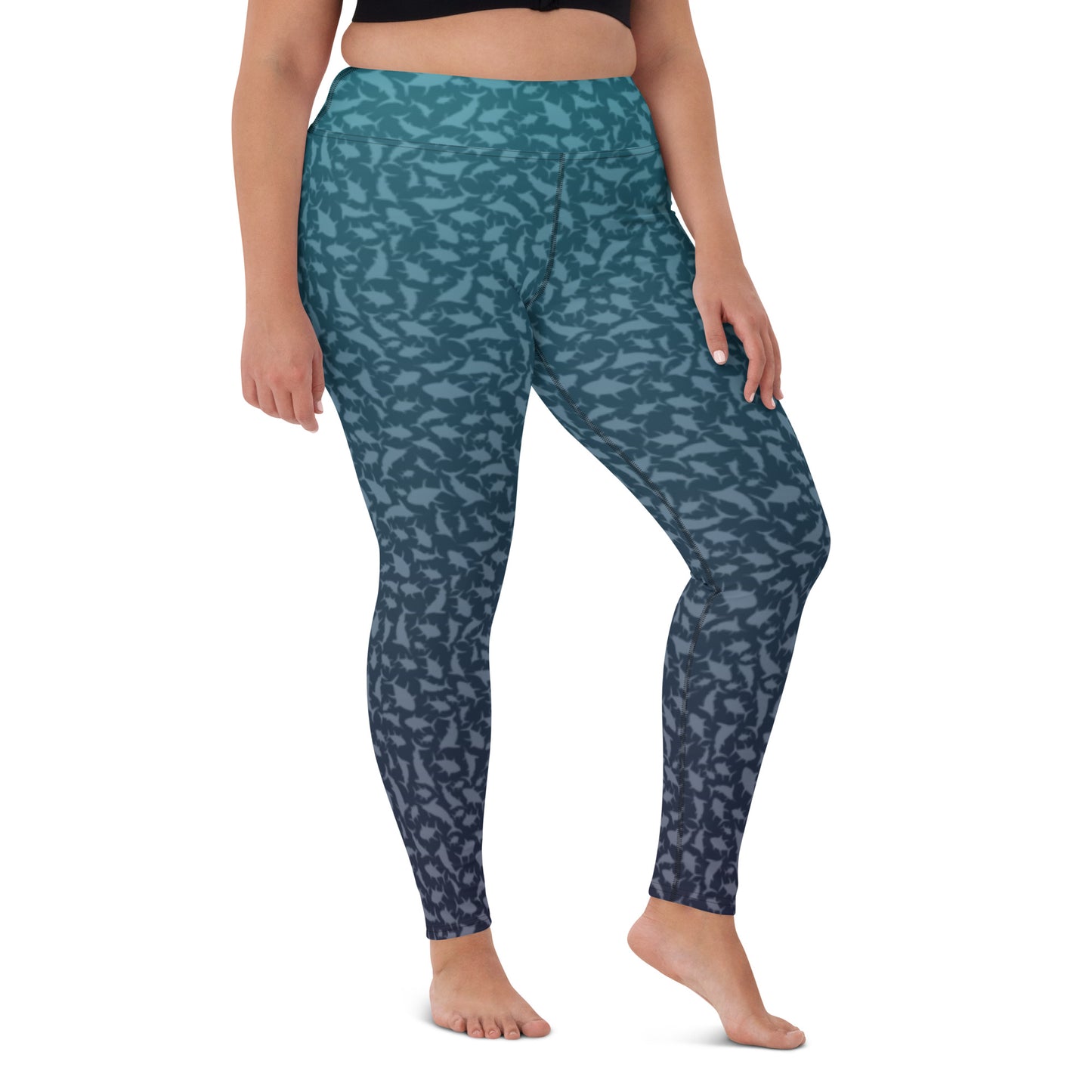 Marlin Tuna Scatter Blue Ombré Yoga Leggings