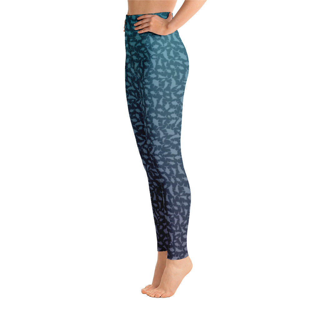 Marlin Tuna Scatter Blue Ombré Yoga Leggings