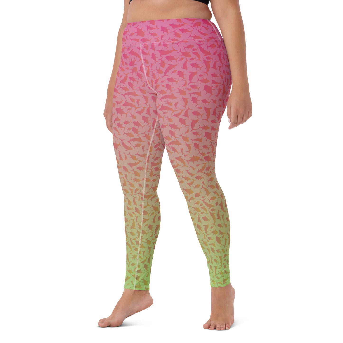 Marlin Tuna Scatter Pink Lime Ombré Yoga Leggings