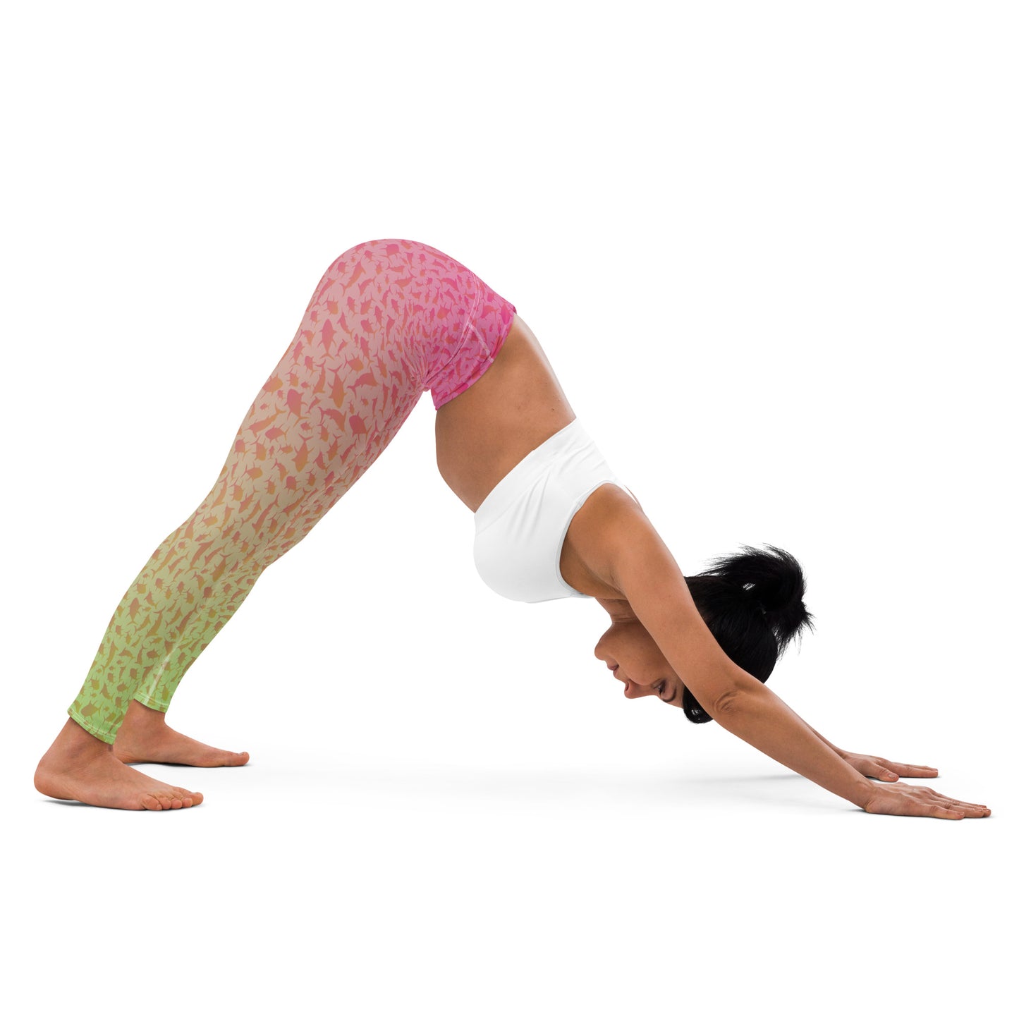 Marlin Tuna Scatter Pink Lime Ombré Yoga Leggings