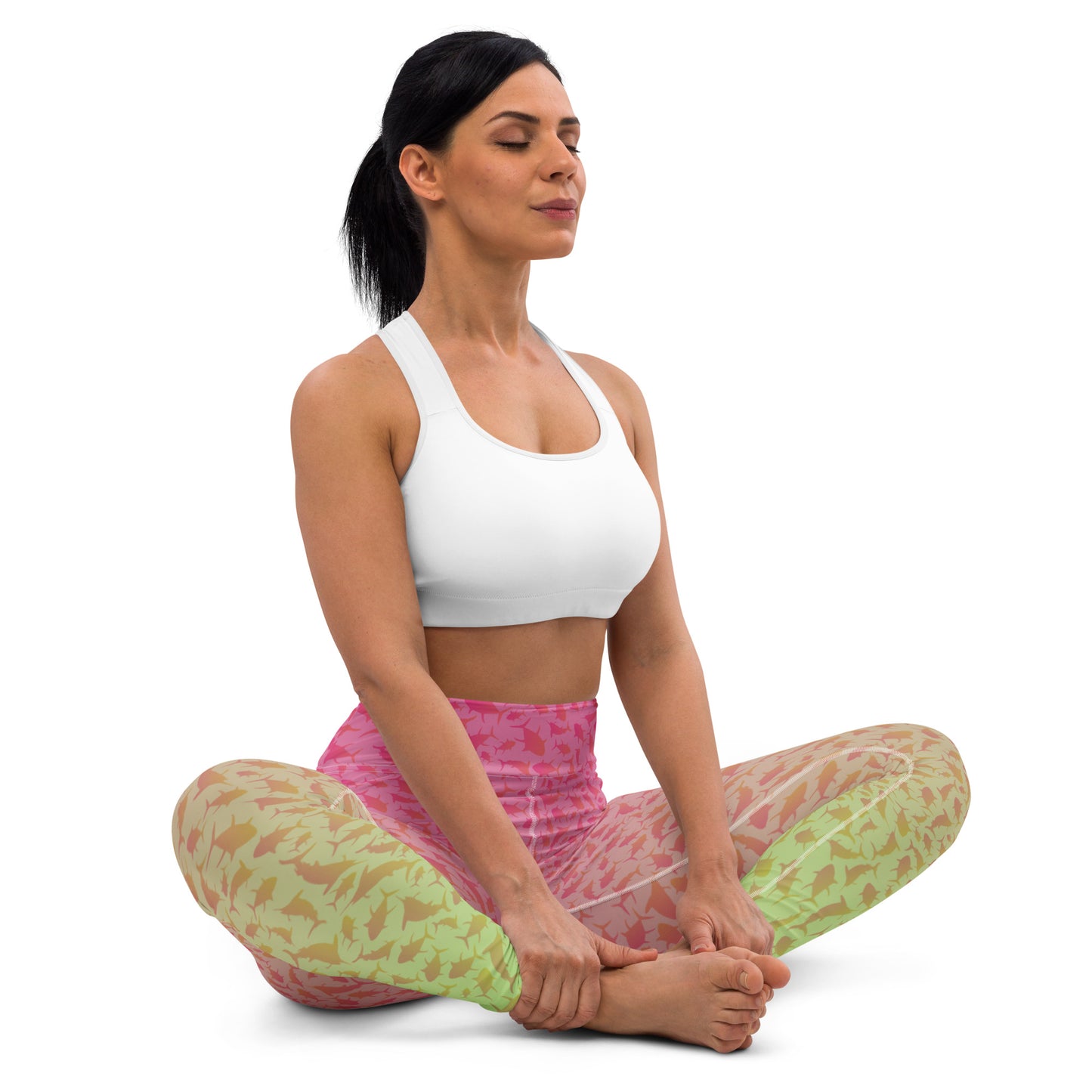 Marlin Tuna Scatter Pink Lime Ombré Yoga Leggings