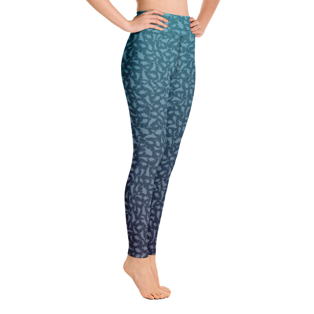 Marlin Tuna Scatter Blue Ombré Yoga Leggings