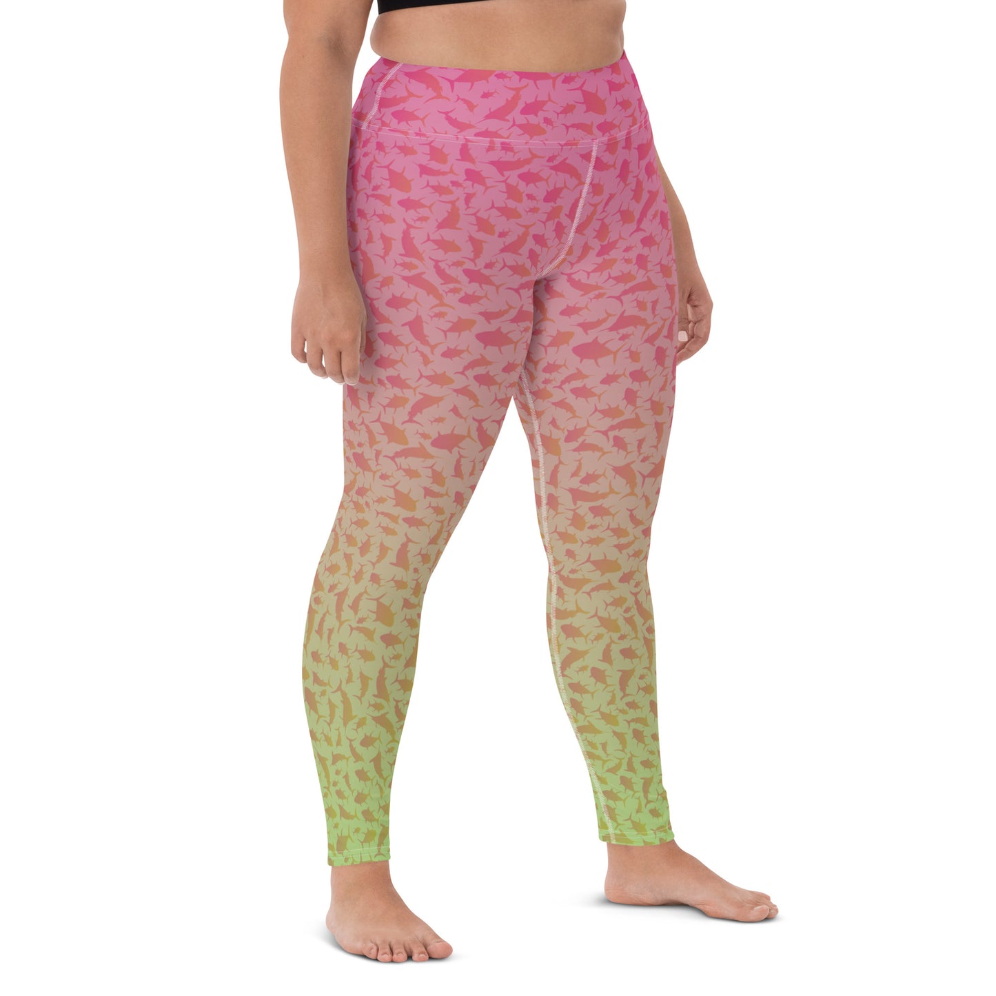 Marlin Tuna Scatter Pink Lime Ombré Yoga Leggings