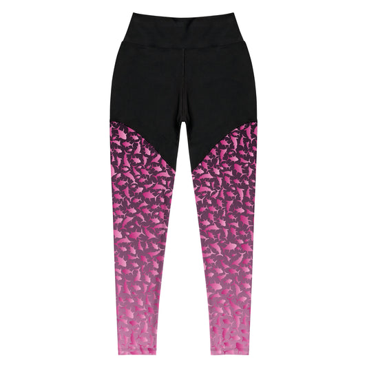 Marlin Tuna Scatter pink ombré Sports Leggings