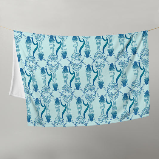 Currently Mermaid Throw Blanket 50x60