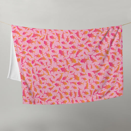 Marlin Tuna Scatter Pink/Orange ombré Throw Blanket 50x60