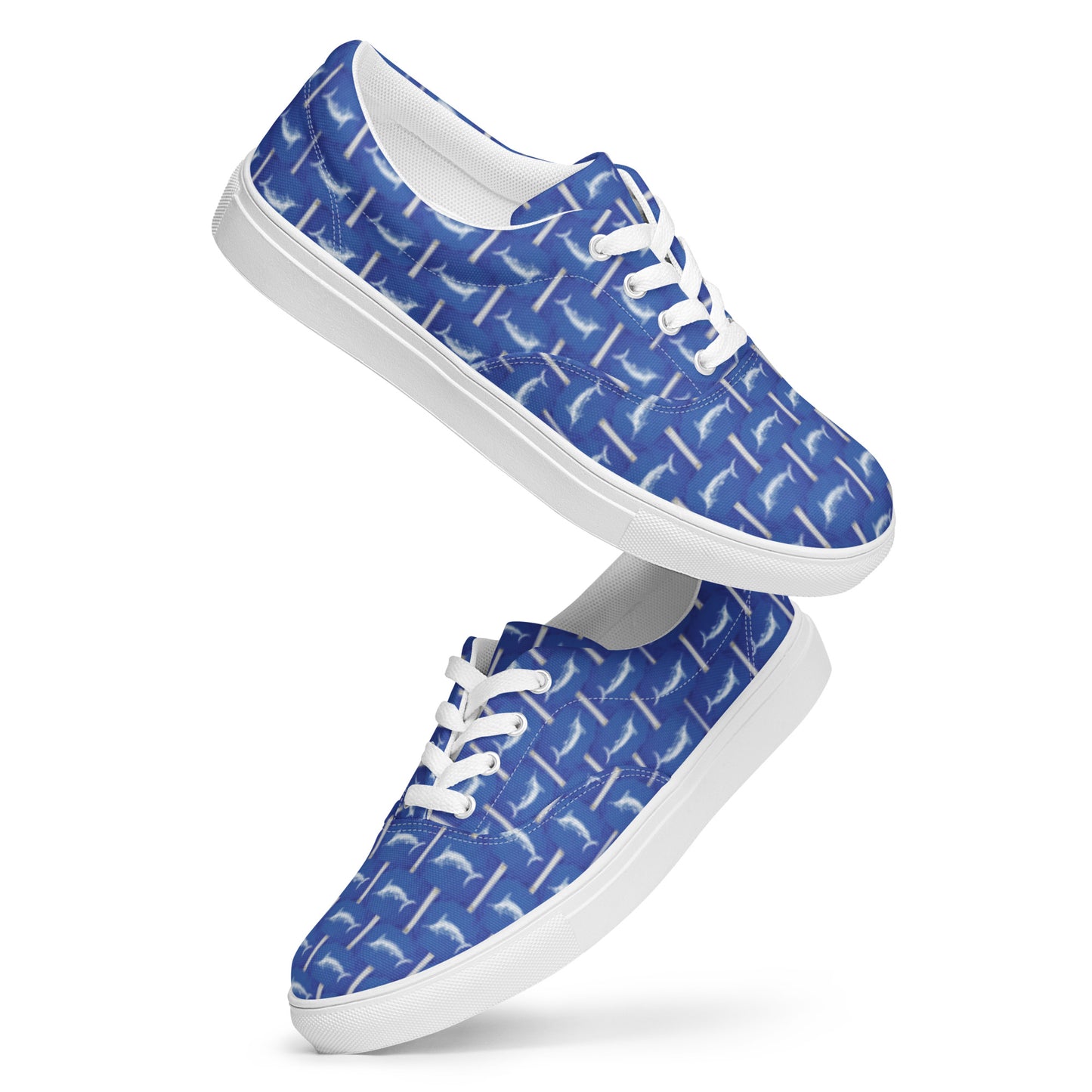 White Marlin Release Flag Women’s lace-up canvas shoes