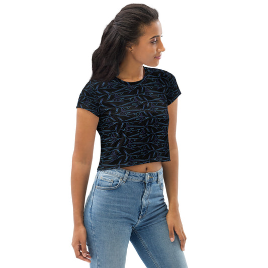 Manic Marlin All-Over Print Crop Tee