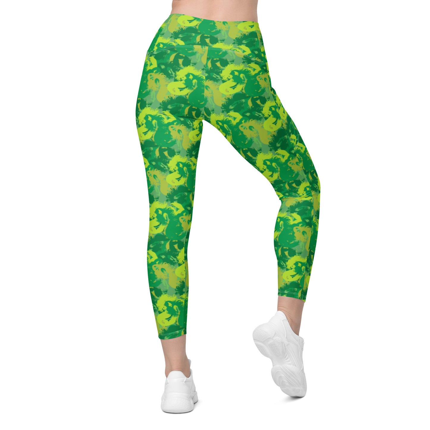 Siren Camo Get Lucky Green Crossover leggings with pockets