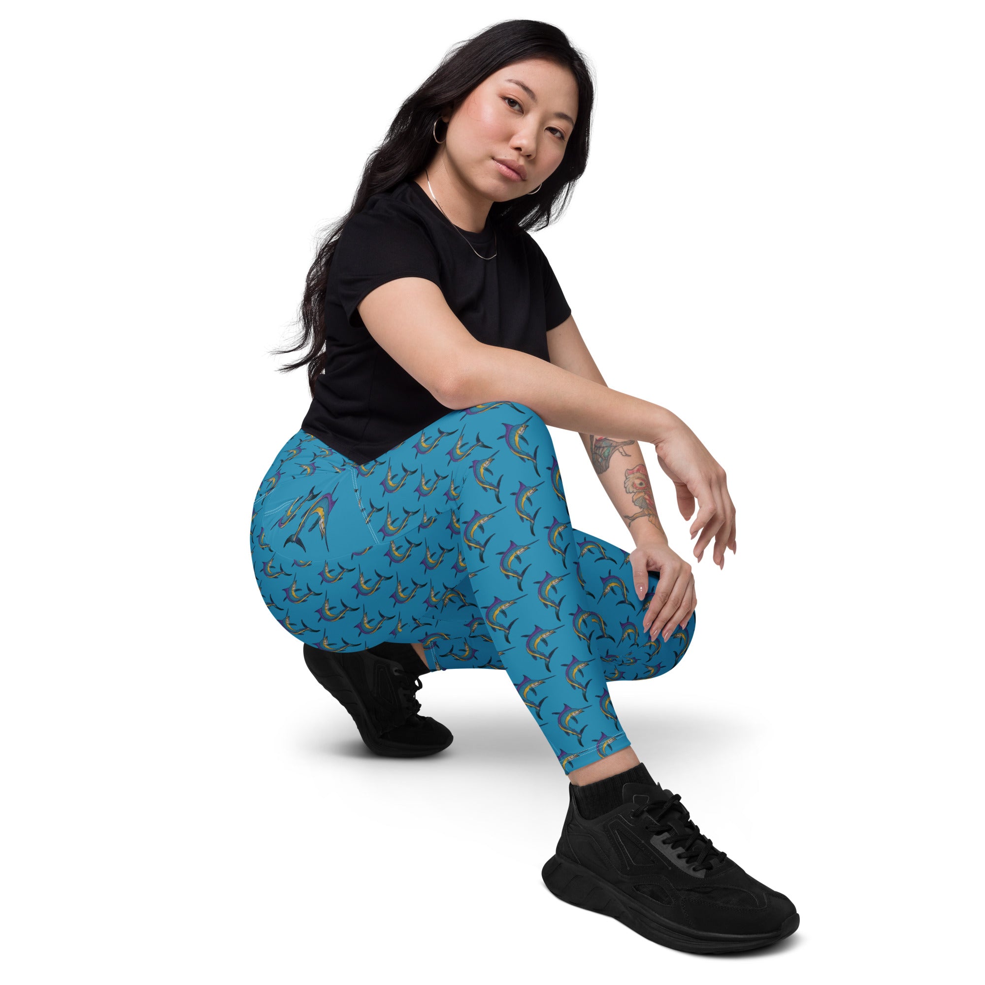 Buy Buy That Trendz Combo Pack of 3 Skinny Fit 3/4 Capris Leggings for  Women Black Light Skin Navy Large at Amazon.in