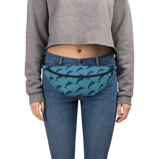 Blue Green Ombré navy marlin Fanny Pack