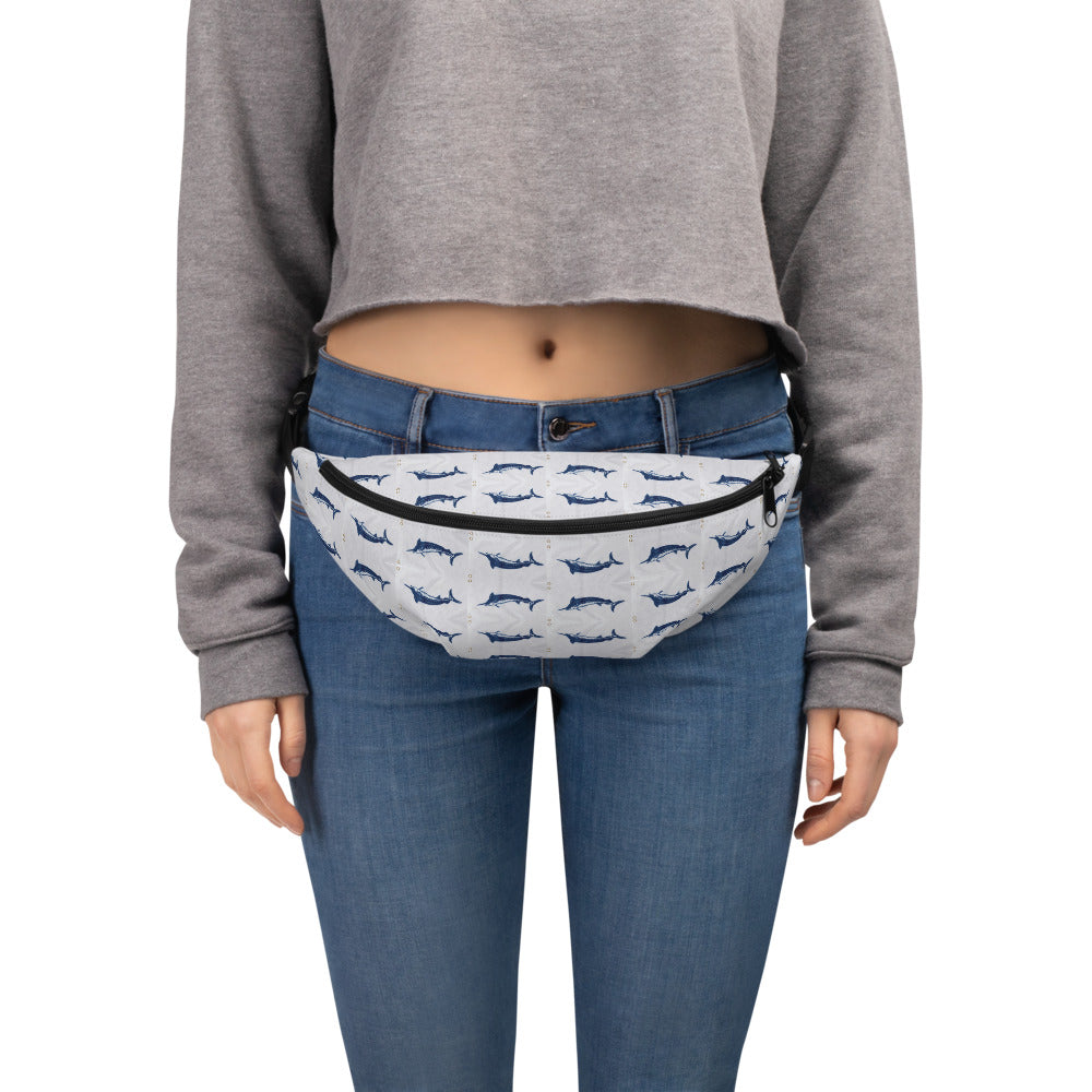 Hanging Laundry blue marlin Fanny Pack