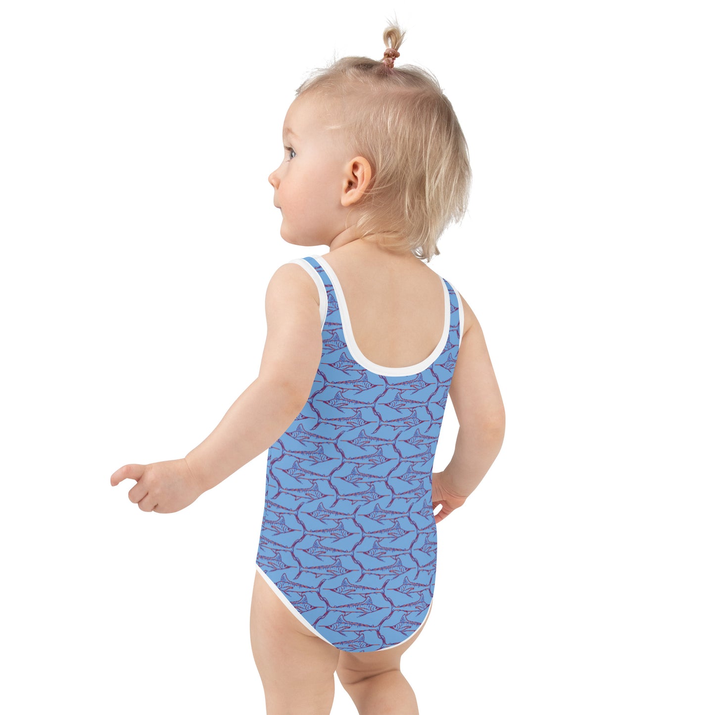 Red, White & Blue All-Over Print Kids Swimsuit