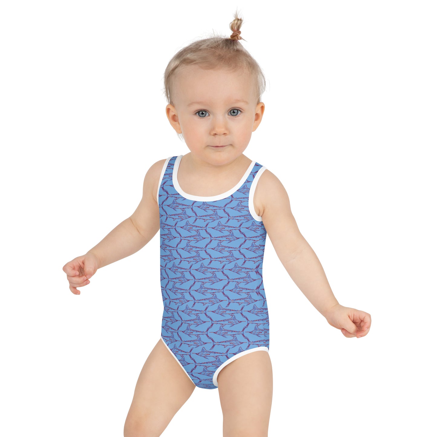 Red, White & Blue All-Over Print Kids Swimsuit