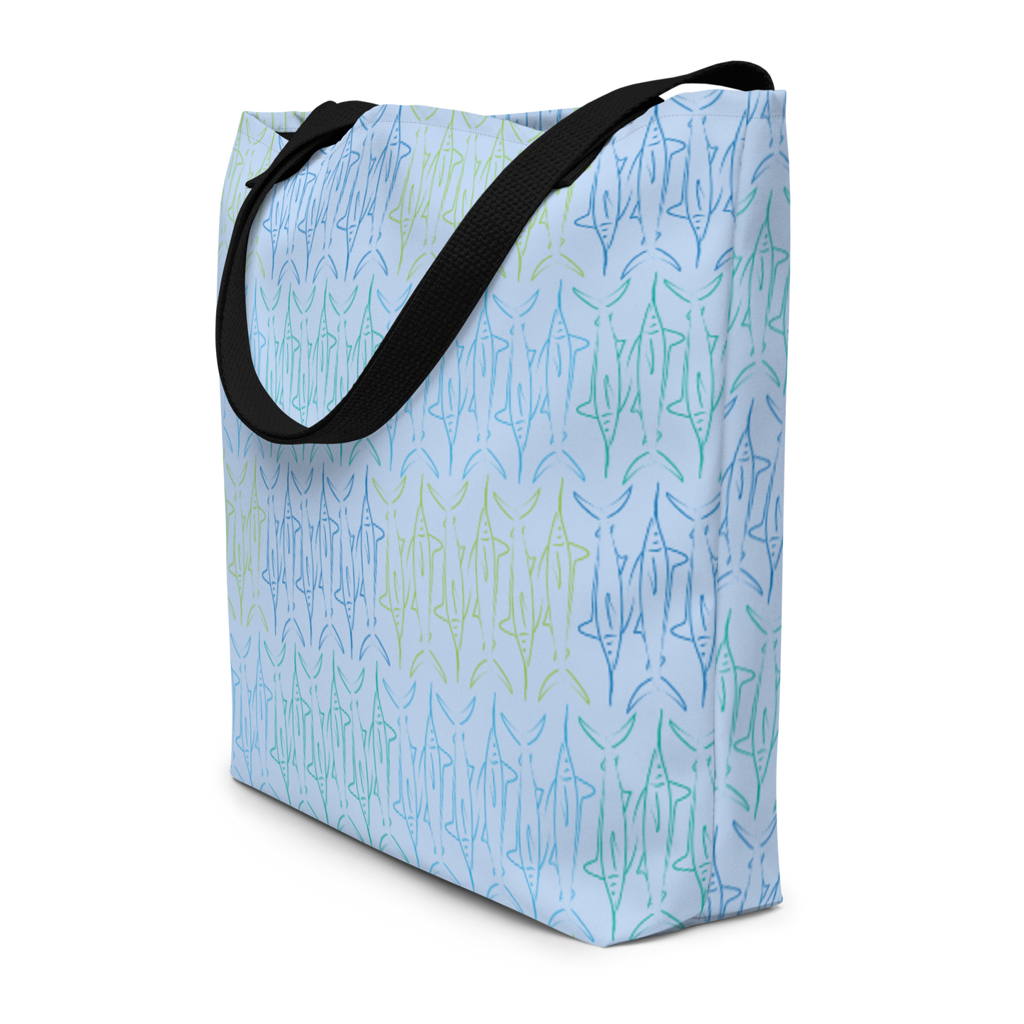 Marlin pattern All-Over Print Large Tote Bag