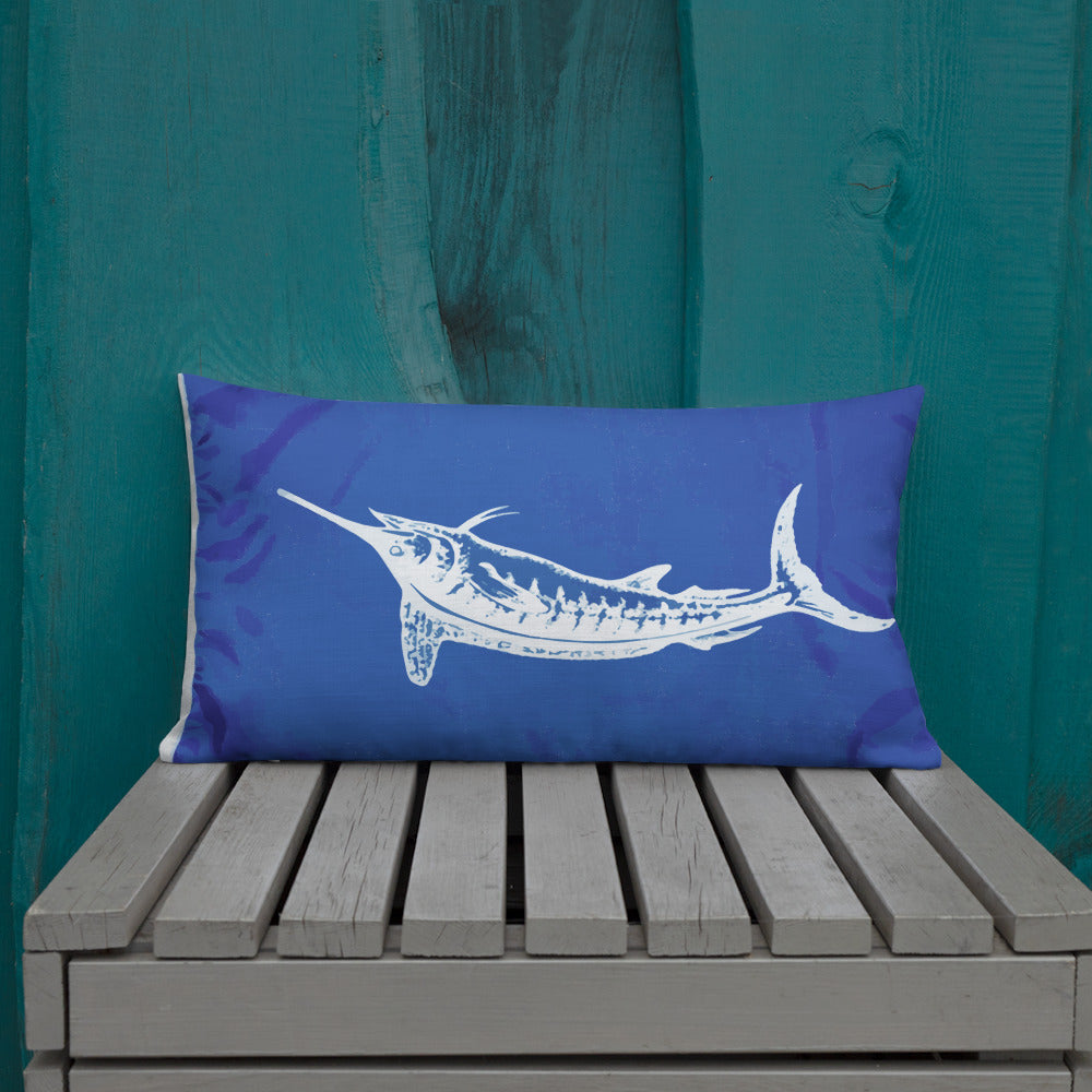 Release flag reversible pillow- white marlin Premium Pillow