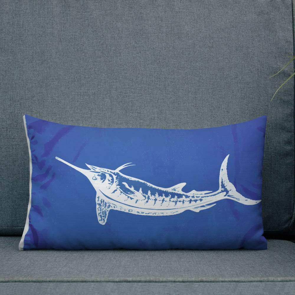 Release flag reversible pillow- white marlin Premium Pillow