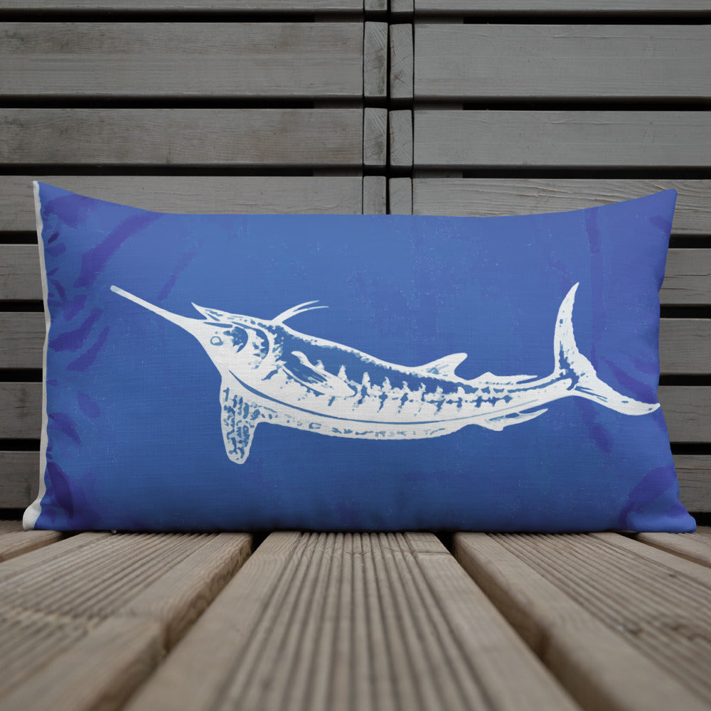 Release flag reversible pillow- white marlin Premium Pillow