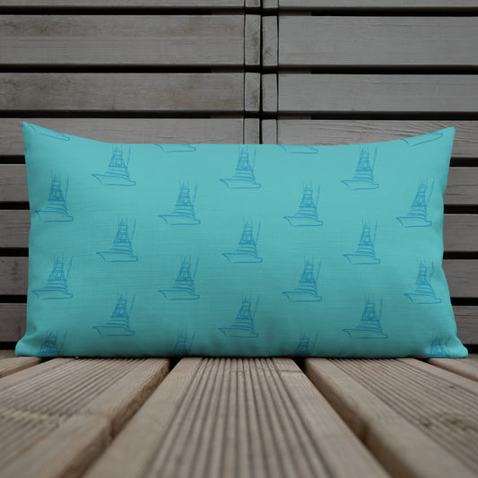 Blue Green Ombré Navy Marlin Premium Pillow