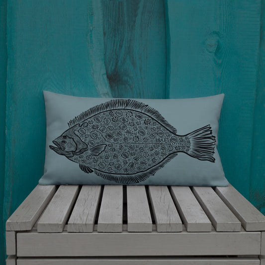 Etched flounder Premium Pillow