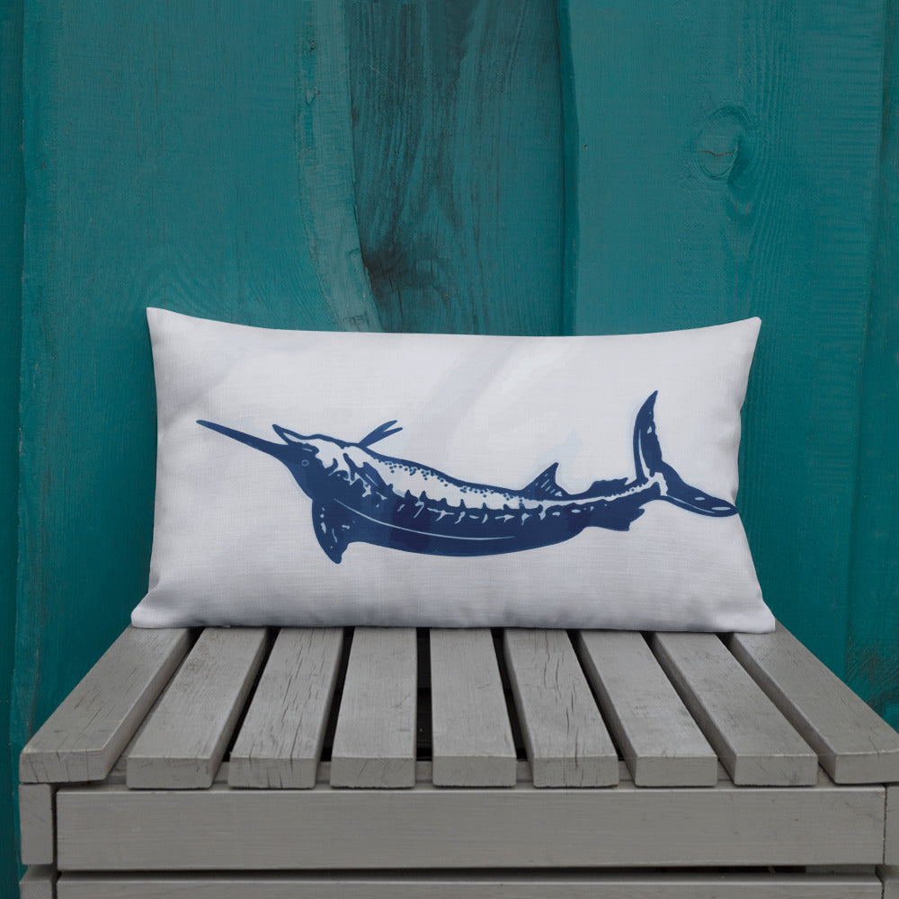 Release Flag reversible blue marlin Premium Pillow