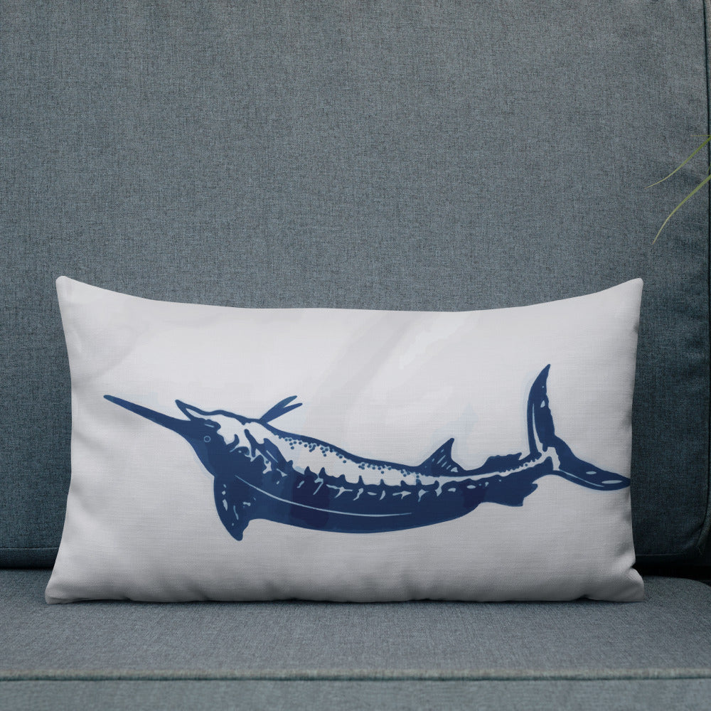 Release Flag reversible blue marlin Premium Pillow