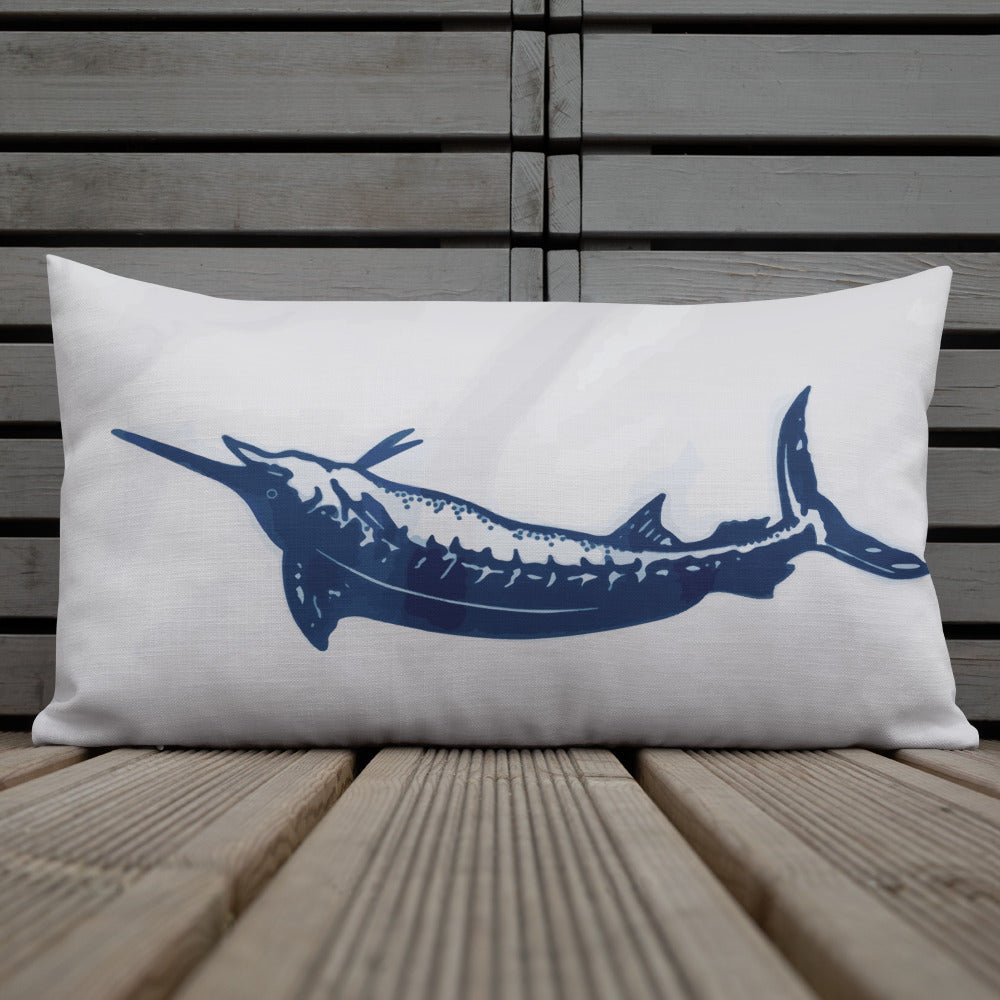 Release Flag reversible blue marlin Premium Pillow