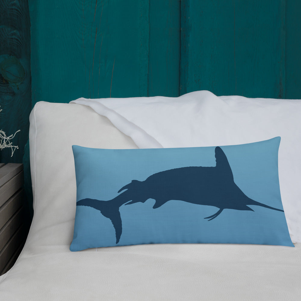 Blue Ombré Navy Marlin Premium Pillow
